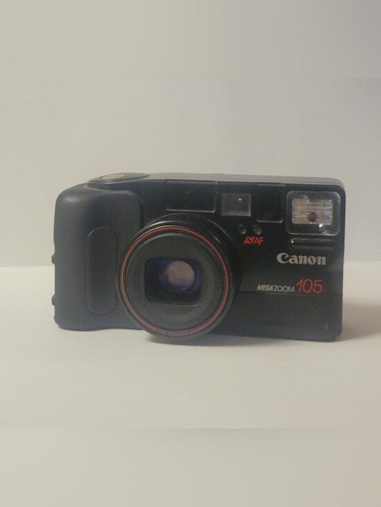 Canon Other - Canon MegaZoom 105 Black Point-and-Shoot Film Camera with Red Accent